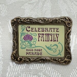Rose Parade 2005 CELEBRATE FAMILY Lapel Pin Rectangular